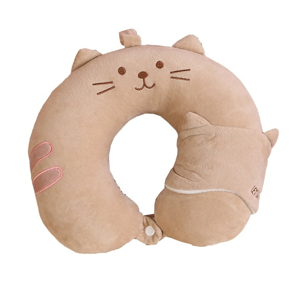 Travel Pillow, Creative Simple Cartoon Animal Neck Pillow for Adults and Kids Travel Neck Pillow for Sleeping, Traveling and Camping with Eye Mask,Frog Green