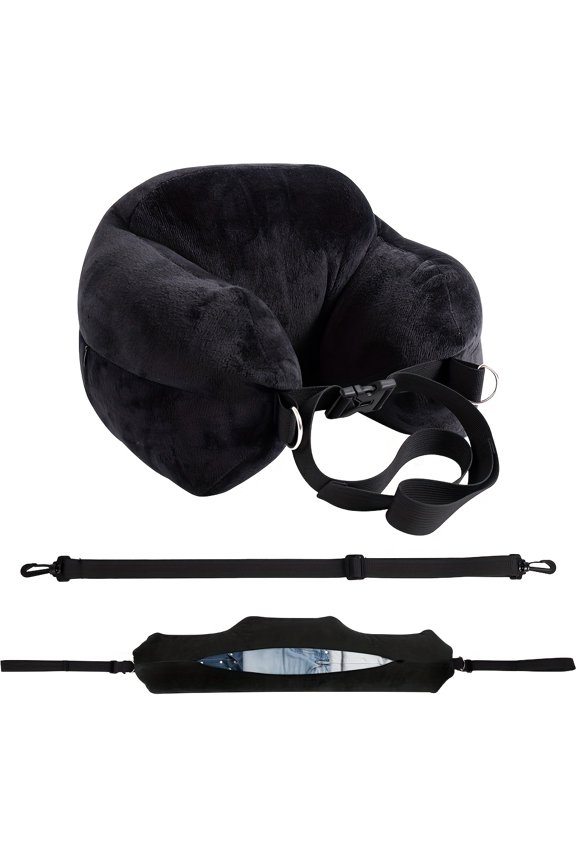 Travel Pillow for Extra Luggage: Stuffable Neck Pillow with Adjustable Neck Size | Fits 3+ Days of Travel Essentials | Transformable Carry-On Solution | Soft Velvet Cover | No Filler