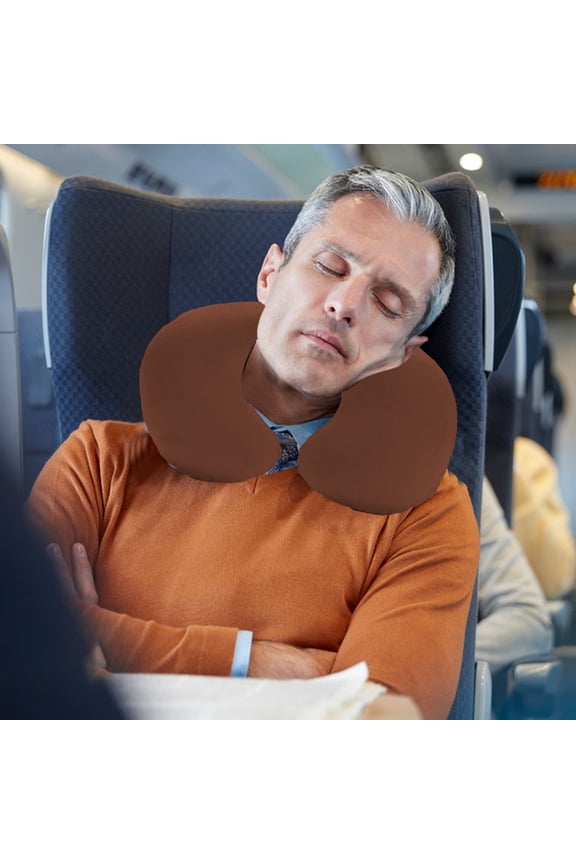Travel Pillow, Inflatable Neck Support Pillow, PVC C-Shaped 360° Surround Support Pillow for Airplane Car Office Nap
