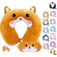 thumbnail image 1 of Travel Pillow Kids Adult Cute Neck Traveling Memory Foam Airplane Sleep Mask Animal Flight Head Rest Support Cars Long Flights Dog 9 12 Y O, 1 of 18