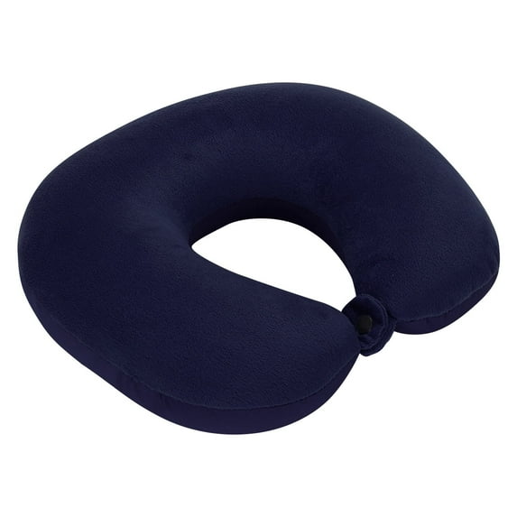 Travel Pillow Memory Foam for Airplanes - Neck Pillow for Traveling,Car,Home,Flight Pillow for Sleeping with Attachable Snap Strap Soft Washable Cover,Provide Head Neck Support Rest,Navy