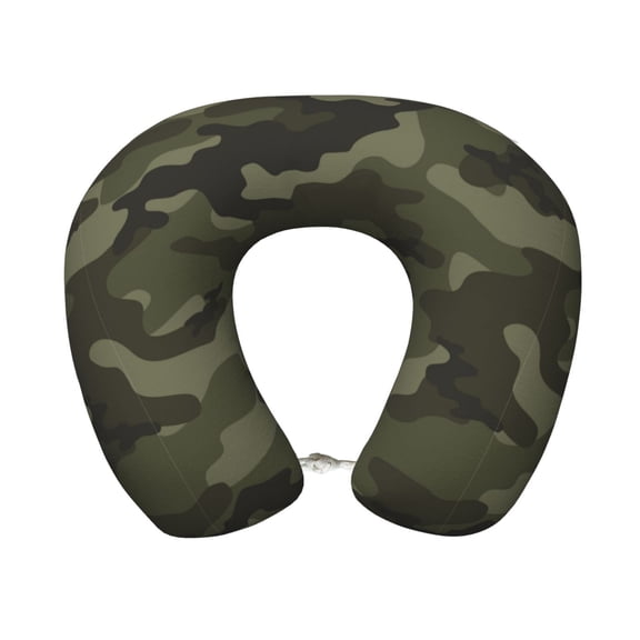 Travel Pillow Memory Foam, Head Neck Support Airplane Pillow For Traveling, Car, Home, Travel Neck Flight Pillow 12 Inches Army Camouflage Pattern