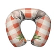 thumbnail image 1 of Travel Pillow Memory Foam, Head Neck Support Airplane Pillow For Traveling, Car, Home, Travel Neck Flight Pillow 12 Inches Buffalo Plaid Bunny Carrot Easter, 1 of 8