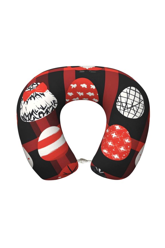 Travel Pillow Memory Foam, Head Neck Support Airplane Pillow For Traveling, Car, Home, Travel Neck Flight Pillow 12 Inches Easter Day Gnome Bowknot Watercolor Eggs