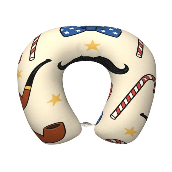 Travel Pillow Memory Foam, Head Neck Support Airplane Pillow For Traveling, Car, Home, Travel Neck Flight Pillow 12 Inches Elements Of The Father'S Day Theme (11)