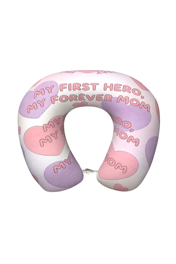 Travel Pillow Memory Foam, Head Neck Support Airplane Pillow For Traveling, Car, Home, Travel Neck Flight Pillow 12 Inches My First Hero,My Forever Mom (4)
