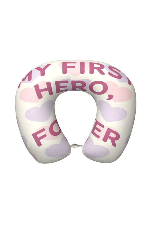 Travel Pillow Memory Foam, Head Neck Support Airplane Pillow For Traveling, Car, Home, Travel Neck Flight Pillow 12 Inches My First Hero,My Forever Mom