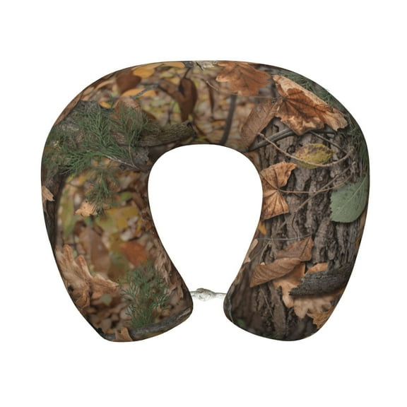 Travel Pillow Memory Foam, Head Neck Support Airplane Pillow For Traveling, Car, Home, Travel Neck Flight Pillow 12 Inches Realistic Camouflage Pattern Hunting Camo Cloth Weapons Or Vechicles