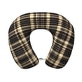 thumbnail image 1 of Travel Pillow Memory Foam, Head Neck Support Airplane Pillow For Traveling, Car, Home, Travel Neck Flight Pillow 12 Inches Saddlebrown Buffalo Plaid Check Tartan Scotland_4, 1 of 8