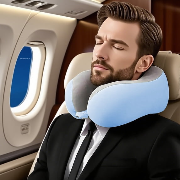 Travel Pillow Memory Foam Neck Support Ergonomic Polyester Cushion for Comfort on Airplane Train Car Home Decoration