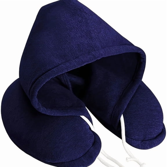 Travel Pillow Microbead Hooded U-Shaped Pillow, Japanese Multi-Functional Neck Pillow, Airplane Nap Hooded Neck Support Pillow