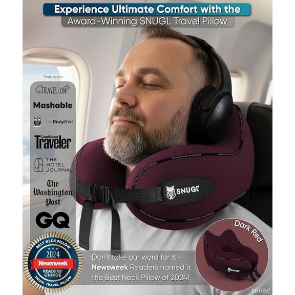 Travel Pillow – Neck Pillow Airplane, Travel Pillows for Airplanes, Neck Pillows Memory Foam – Road Trip Essentials for Adults – Traveling Essentials - Gifts for Travelers Men & Women