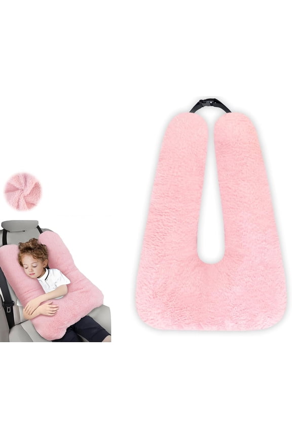 Travel Pillow, Traveling Car Pillow for Kids and Adults Sleeping Aid, Sleeper Hold Pillow Travel, Support Head Neck and Body for Airplane and Offices, Car Travel Essentials Pillows on Road Trips-Gray