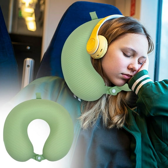 Travel Pillow U-Shaped Pillow Memory Foam Summer Ice Silk Cervical Pillow Ice Silk Slow Office Neck Pillow Nap Pillow Patio Pillows