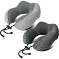 Travel Pillow for Airplane2 Pack Memory Foam Neck Pillows, Soft