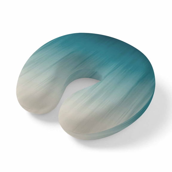 Travel Pillows U Shape Memory Foam Blue Green Plane Neck Pillows Head Support Comfort Portable Abstract Gradient Color Headrest Neck Pillow for Airplane Car Office Home Chair Sleeping Napping Rest