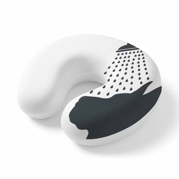 Travel Pillows U Shape Memory Foam Dog Shower Plane Neck Pillows Head Support Comfort Portable Funny Animal Shadow Headrest Neck Pillow for Airplane Car Office Home Chair Sleeping Napping Rest
