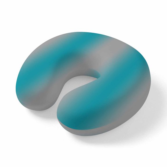 Travel Pillows U Shape Memory Foam Ombre Grey Turquoise Plane Neck Pillows Head Support Comfort Portable Gradient Color Headrest Neck Pillow for Airplane Car Office Home Chair Sleeping Napping Rest