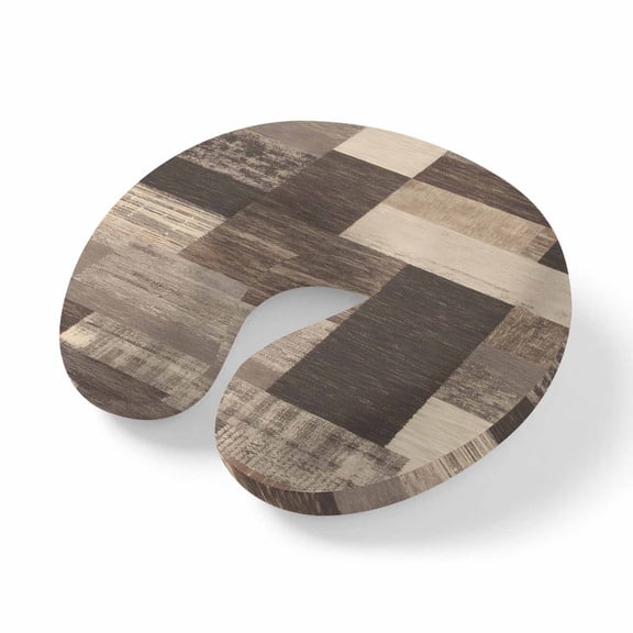 Travel Pillows U Shape Memory Foam Rustic Brown Wood Plank Plane Neck Pillows Head Support Comfort Portable Farmhouse Collage Block Headrest Neck Pillow for Airplane Car Office Home Chair Sleeping
