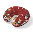 thumbnail image 1 of Travel Pillows U Shape Memory Foam Scarf Dog Plane Neck Pillows Head Support Comfort Portable Puppy Animal Paw Print Tennis Ball Red Headrest Neck Pillow for Airplane Car Office Home Chair Sleeping, 1 of 9