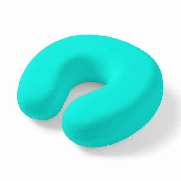 Travel Pillows U Shape Memory Foam Teal Green Pattern Plane Neck Pillows Head Support Comfort Portable Pure Colour Headrest Neck Pillow for Airplane Car Office Home Chair Sleeping Napping Rest