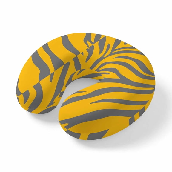 Travel Pillows U Shape Memory Foam Yellow Tiger Tattoo Pattern Plane Neck Pillows Head Support Comfort Portable Animal Fur Texture Headrest Neck Pillow for Airplane Car Office Home Chair Sleeping