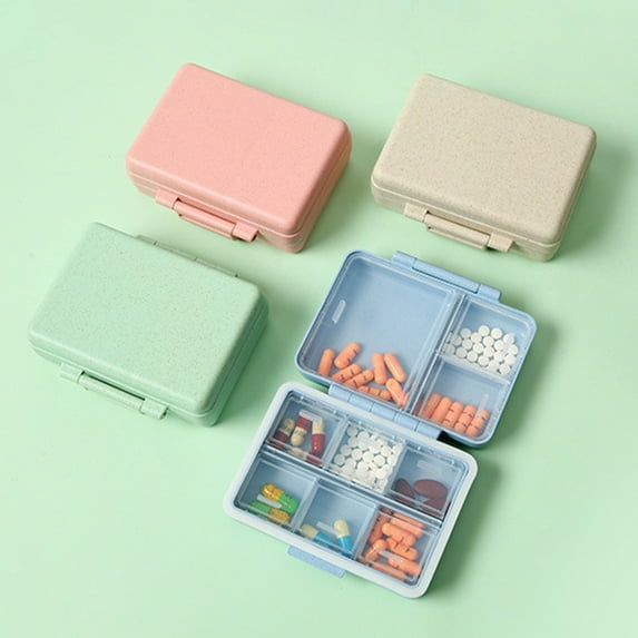 Travel Pills Organizer Large Portable Medication Organizer, 9 Compartment Pills Box, Vitamin Travel Case Pills Holder - Airtight %26 Moistureproof