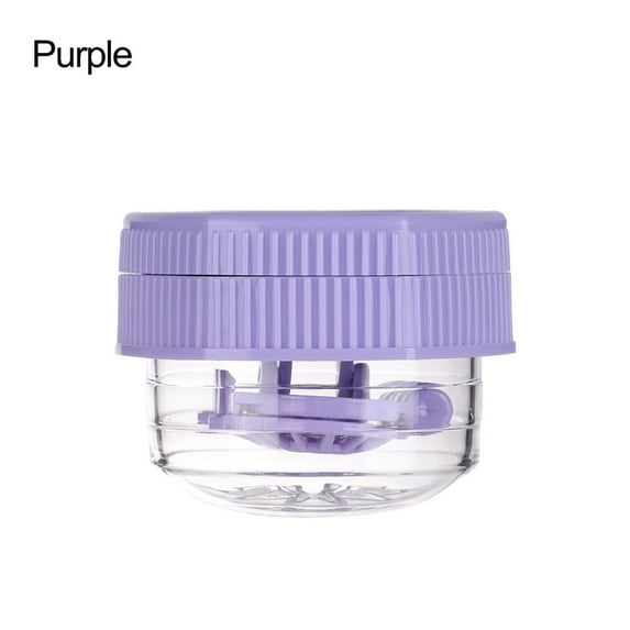Travel Plastic Rotatable Portable Glasses Lenses Box Contact Lens Cleaner Case Glasses Storage Holder Glasses Lenses Container PURPLE
