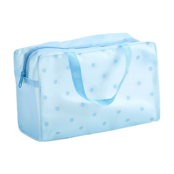 Women's Large Capacity Travel Toiletry Bag Transparent Floral Cosmetic Organizer with Thickened Portable Design