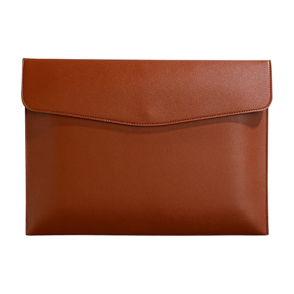 Travel Portfolio, Portable File Folder Organizer with Pockets, Leather Document Holder Organizer, Waterproof Portfolio Leather Folder Case, Folder Portfolio for Filing Envelopes,Brown