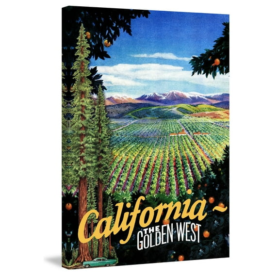 "Travel Poster California" Painting Print on Wrapped Canvas