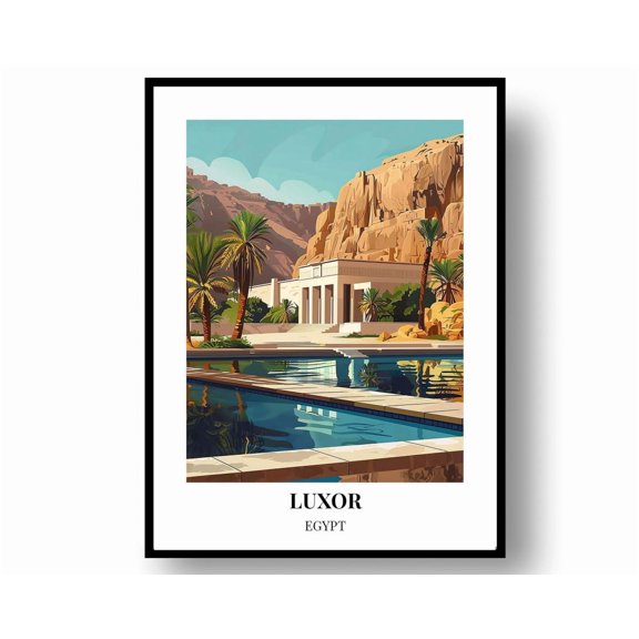 Travel Poster: Luxor Egypt Scene Print