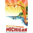 thumbnail image 1 of "Travel Poster Michigan" Painting Print on Wrapped Canvas, 1 of 7
