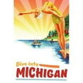 thumbnail image 1 of "Travel Poster Michigan" Painting Print on Wrapped Canvas, 1 of 7