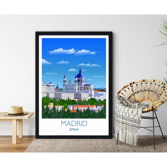 Travel Poster Of Madrid Travel Print Of Madrid Madrid Spain Spain Travel Poster Madrid Cityscape