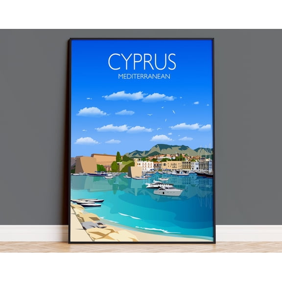 Travel Poster of Cyprus, Travel Print of Cyprus, Mediterranean Sea, Travel Poster, Cyprus Print, 16x24 UNFRAMED