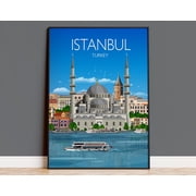Travel Poster of Istanbul, Travel Print of Istanbul, Istanbul Poster, Istanbul, Turkey, Turkey Travel Poster, 8x12 UNFRAMED