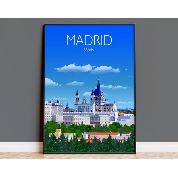 Travel Poster of Madrid, Travel Print of Madrid, Madrid Spain, Madrid Travel Poster, Madrid Cityscape, 8x12 UNFRAMED