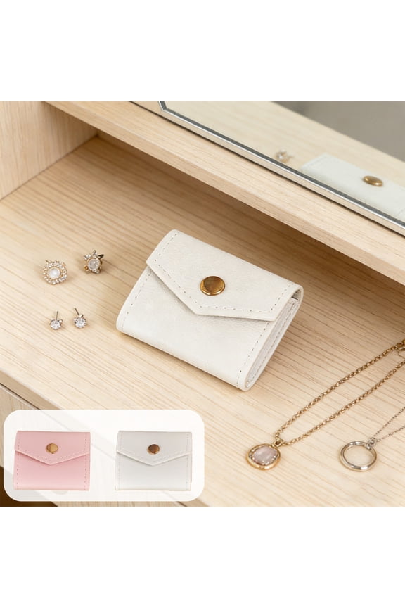 Travel Pouch Organizer for Rings Necklaces, Mini 2.36x1.97in PU Bag for Purse and Suitcase Storage