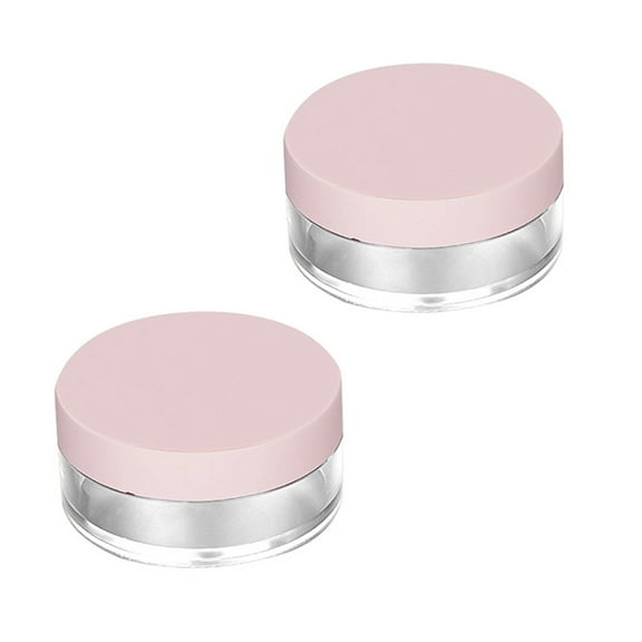 UKCOCO 2Pcs Makeup Powder Container Pink with Leak Proof Mesh Design