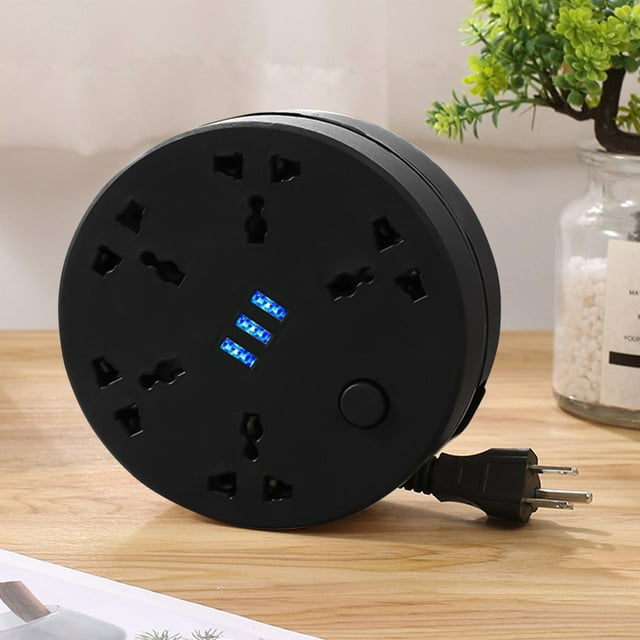 Travel Power Strip,6.56Ft Extension Cord With 3 USB Ports And 5Outlet