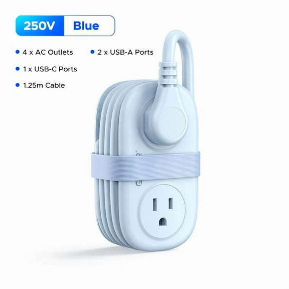 Travel Power Strip, ORICO 4 Outlets 3 USB Ports (1 USB C) with 4FT Wrapped Short Extension Cord Small Power Strip, Compact for Hotel Travel Essentials Cruise Approved