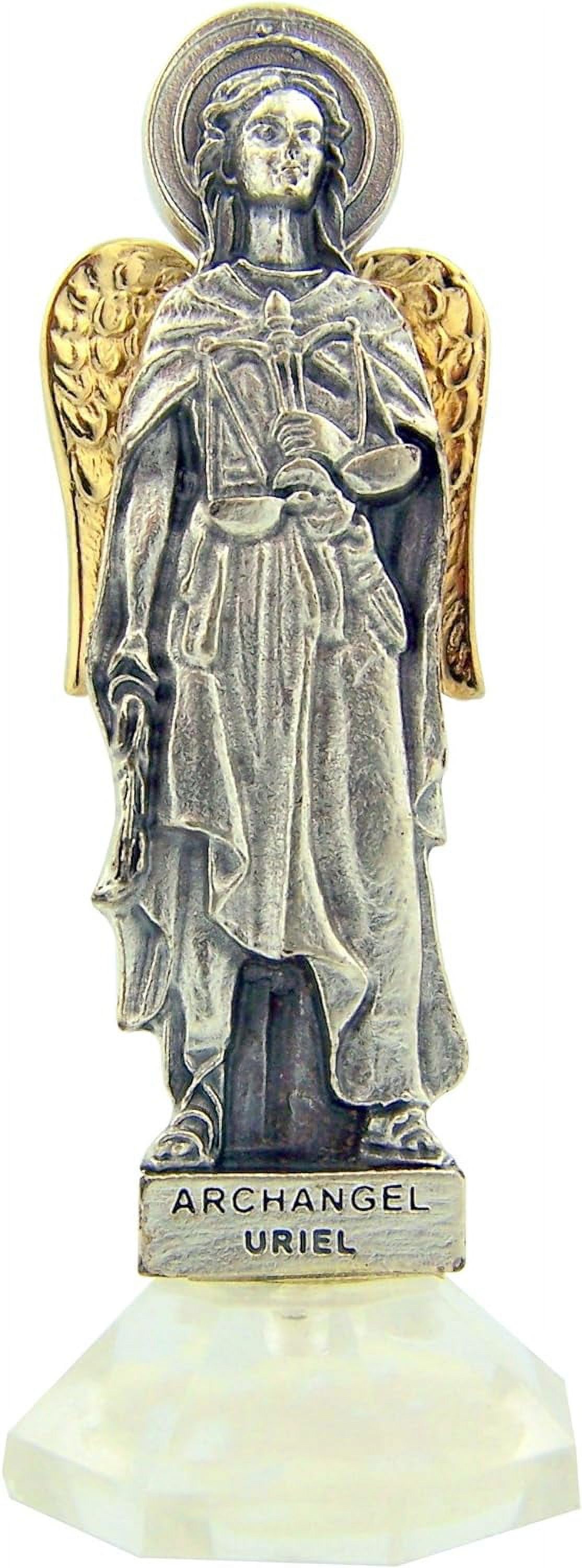 Travel Protection Patron Archangel St Uriel Adhesive Car Auto Statue