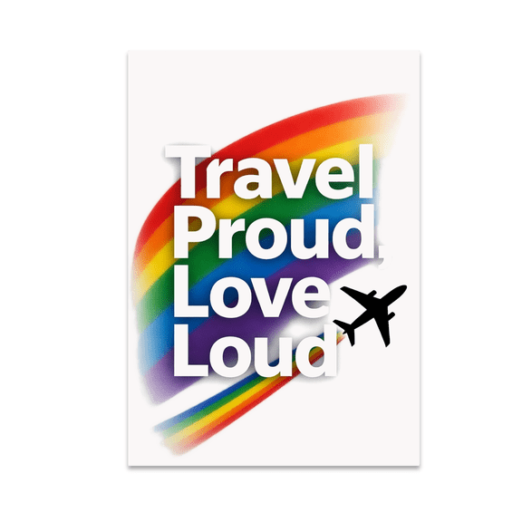 Travel Proud Love Loud Wall Decor - LGBTQ+ Travel Enthusiast - 13x19 Poster Print