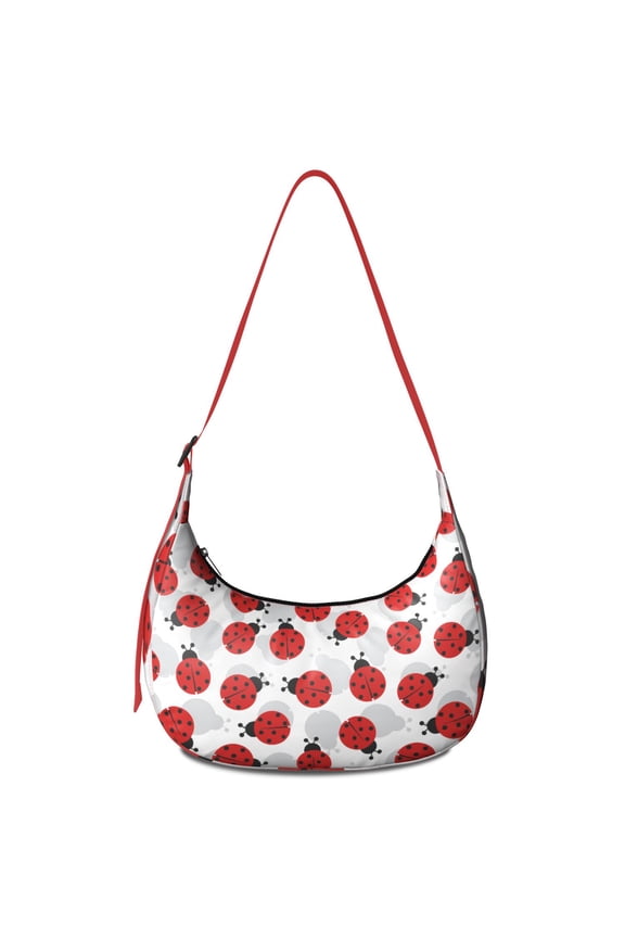Travel Purse for Women – Durable Nylon Fabric, Garden Ladybug Print, Polka Dot Cute Cartoon Design, Large Capacity Water-Resistant Purse