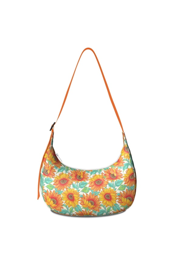 Travel Purse for Women – Durable Nylon Fabric, Yellow Sunflower and Bee Pattern, Boho Vintage Rustic Farmhouse Design, Large Capacity Crossbody Purse