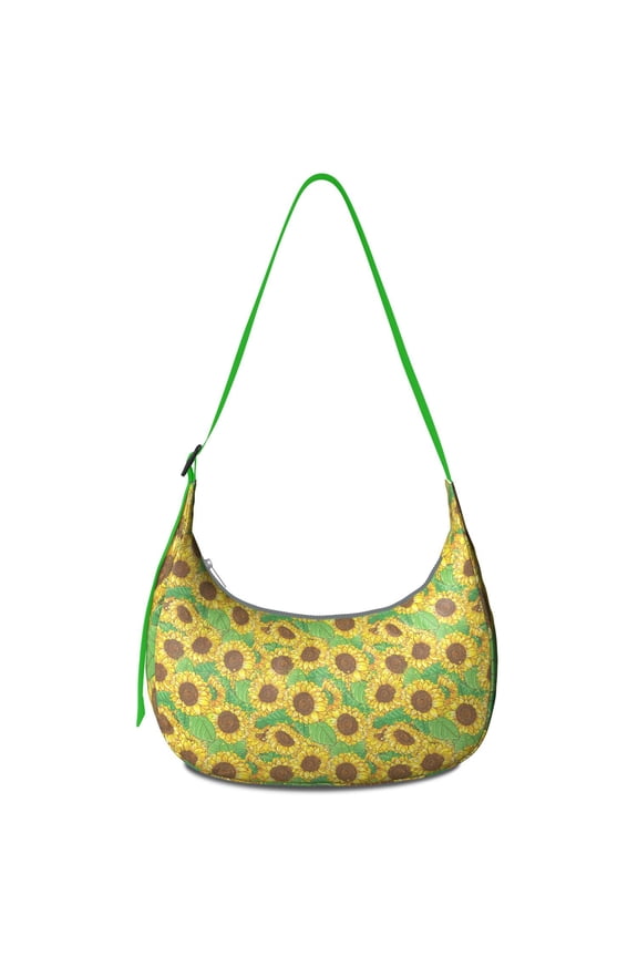 Travel Purse for Women – Durable Nylon Fabric, Yellow Sunflower and Bee Pattern, Boho Vintage Rustic Farmhouse Floral Design, Large Capacity Purse