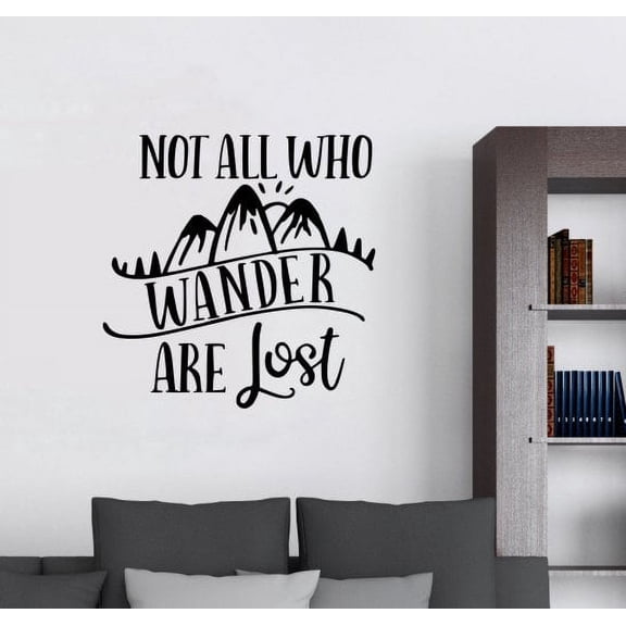 Travel RV Wall Art Decal Not All Who Wander Are Lost Inspirational Quotes 18x18-Inch Black