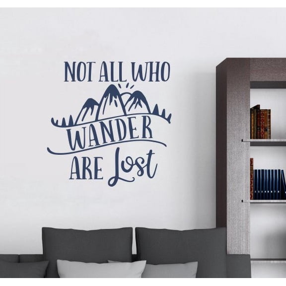 Travel RV Wall Art Decal Not All Who Wander Are Lost Inspirational Quotes 18x18-Inch Deep Blue