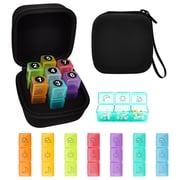 DIYING Portable 7-Day Pill Organizer with Pill Box and Pill Organizer, Black